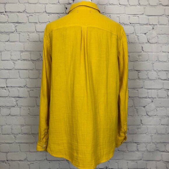Xirena Scout Shirt Size S Yellow Buttondown Cotton Gauze - Picture 3 of 7